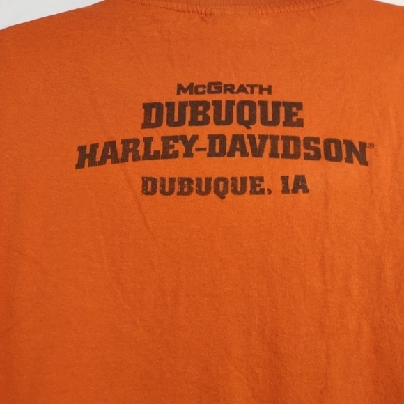 Harley-Davidson Women's Orange V-Neck T-shirt Size L - Picture 7 of 9